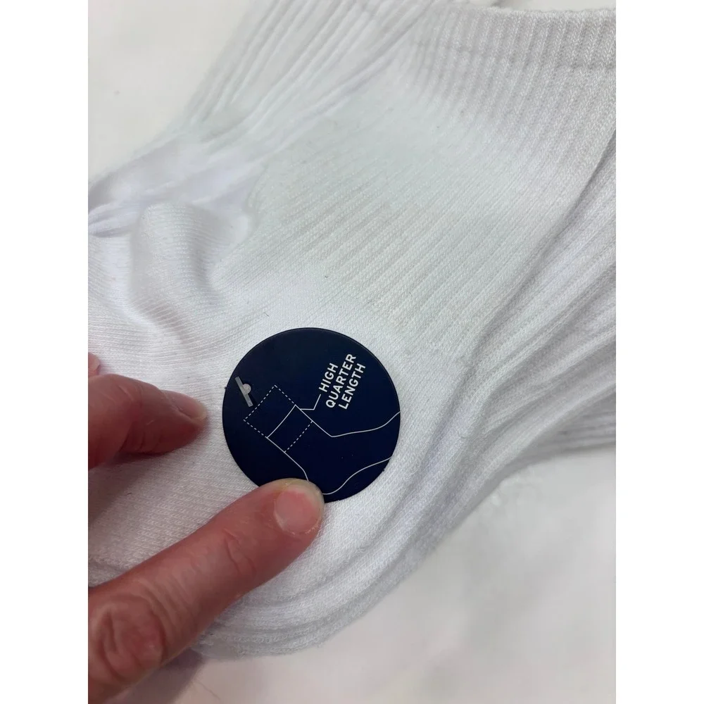 K-Swiss Mens High Quarter Socks 7 Pairs White Size 10-13 Shoe 6-12.5